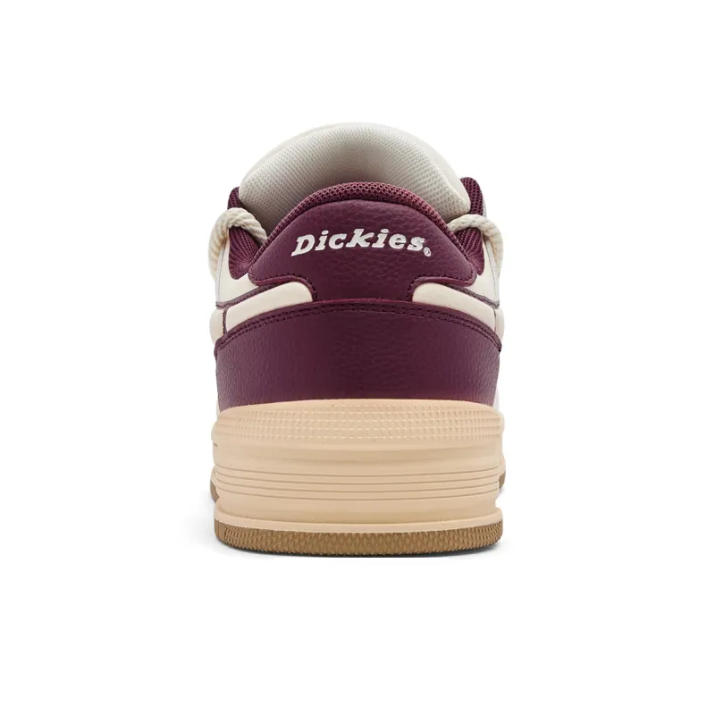 Dickies Low Top Skateboard Shoes Men's White Dark Red-3