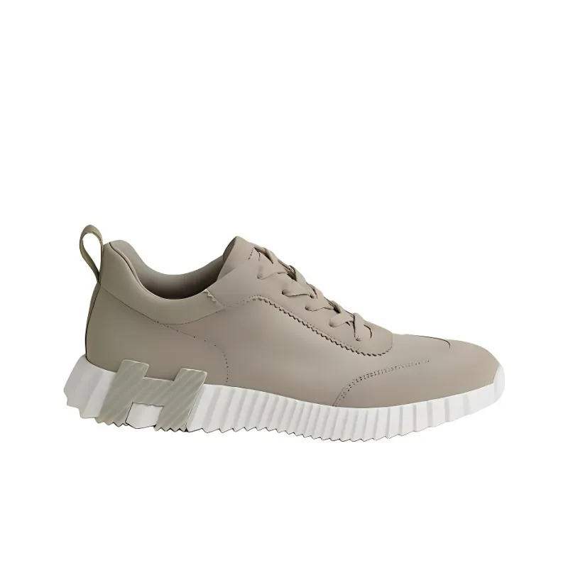 HERMES Bouncing Low Top Casual Shoes Men's Beige-1