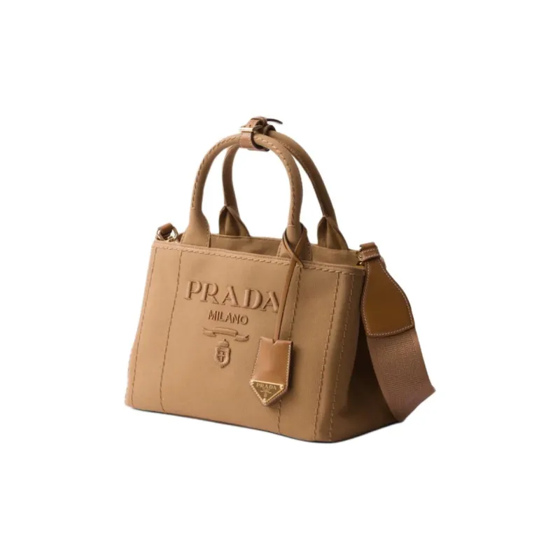 PRADA Cotton Handbag Trumpets Women's Tobacco-1
