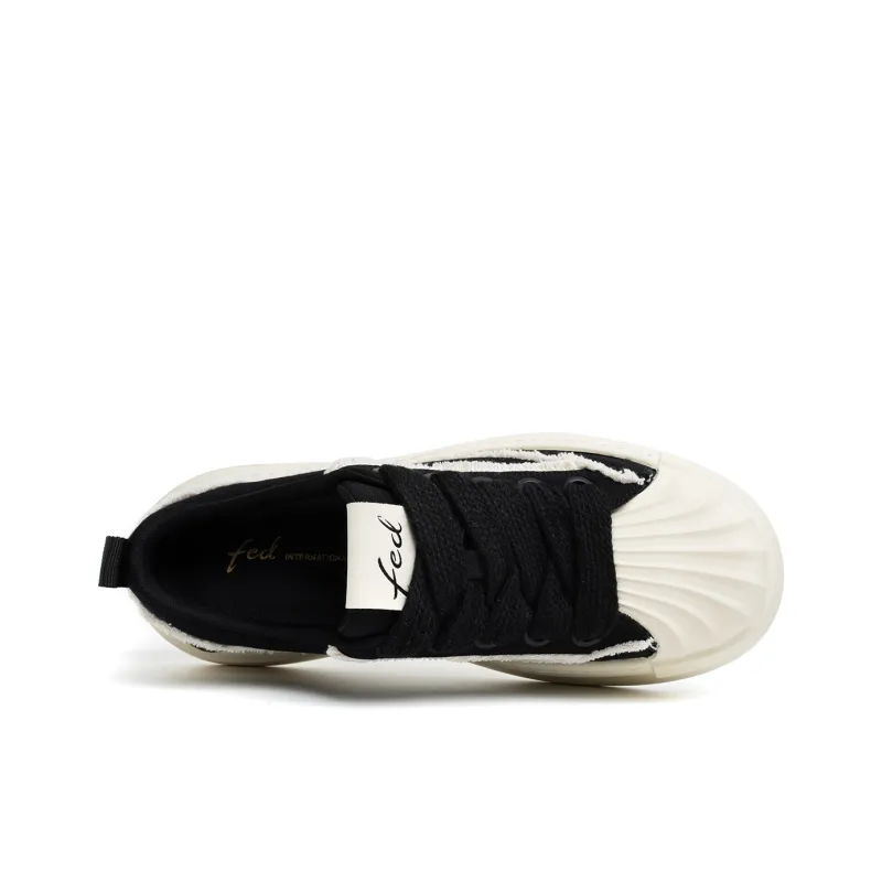 FED Low Top Skateboard Shoes Men's Black-2