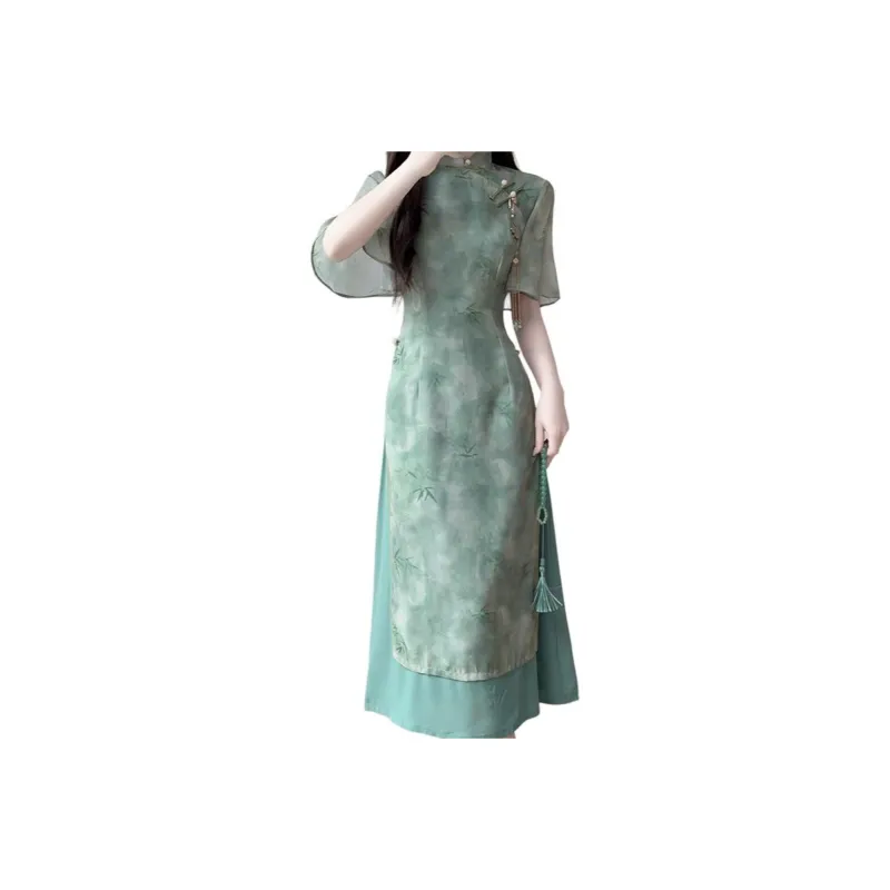 Mu Xiao Xin Short Sleeved Dress Women's-0