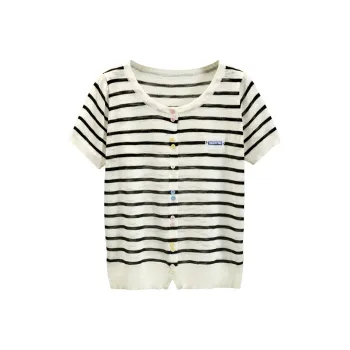 TOUCH Knitwear Women's Black Rice Stripes