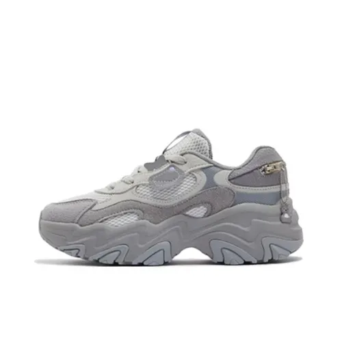 361° Abrasion Resistant Slip Resistant Low Top Chunky Sneakers Women's Gray
