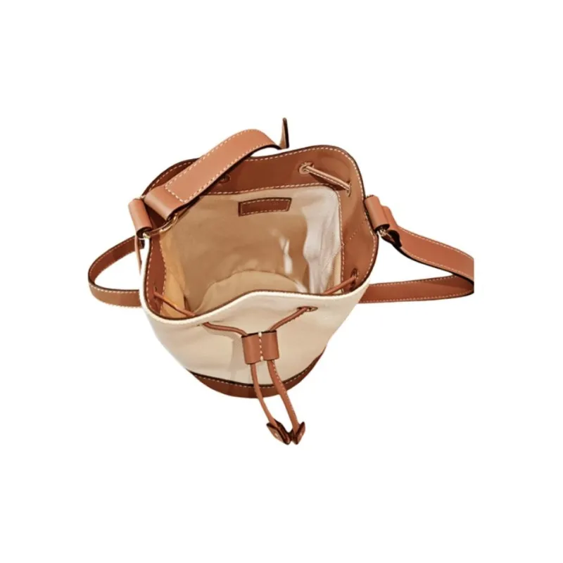 Burberry Cotton Canvas Bucket Bags Shoulder Bag Crossbody Bag Mini Women's Natural Tawny-2