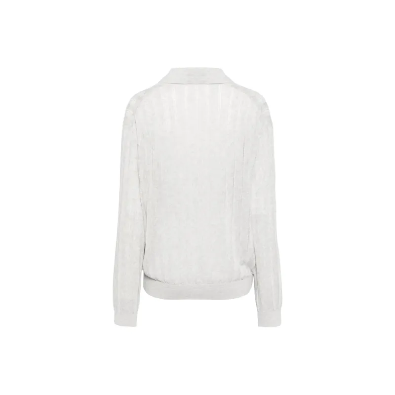 RECTO Lace Ribbed Polo Shirt-1