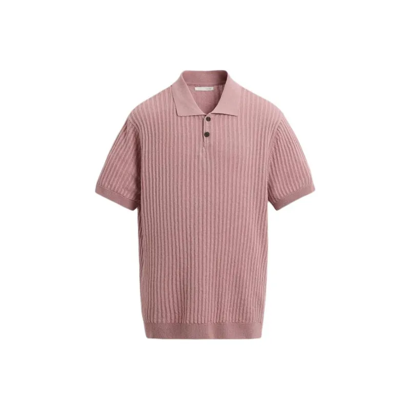 ZARA Polo Shirts Men Washed Pink-0