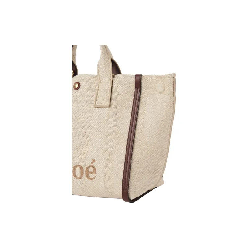 Chloe Cotton Tote Bag, Shopping Bag, Shoulder Bag, Handbag Women's Hot Sand-3