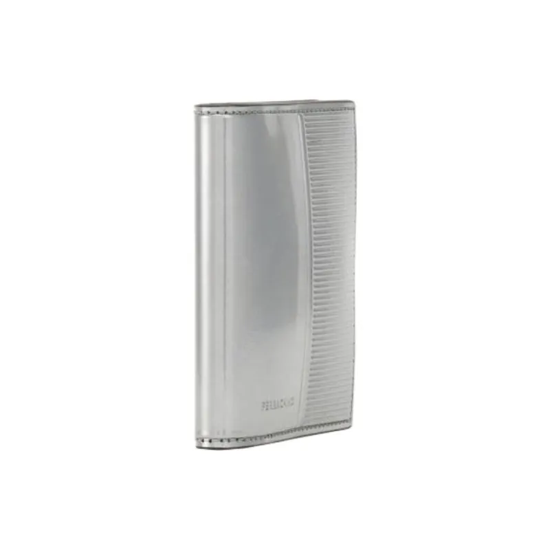 FERRAGAMO Calfskin Card Holder Men's Silver-1