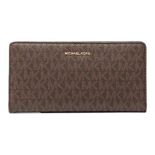 MICHAEL KORS Bryant Coated Canvas Wallet Tubas Women's Brown & Black