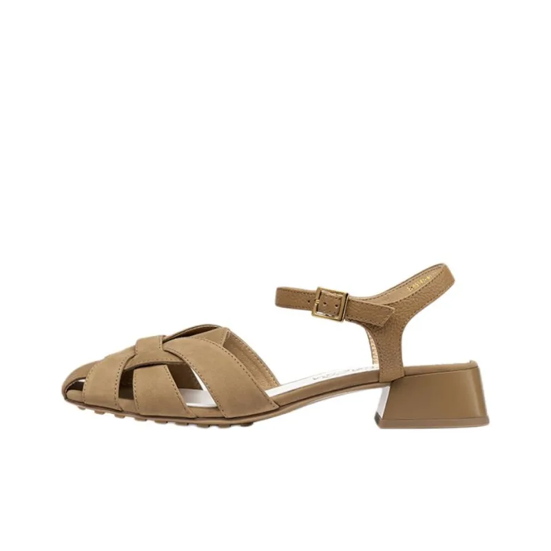 ZSAZSAZSU Island Summer Roman Sandals 3.5cm Women's Brown-0