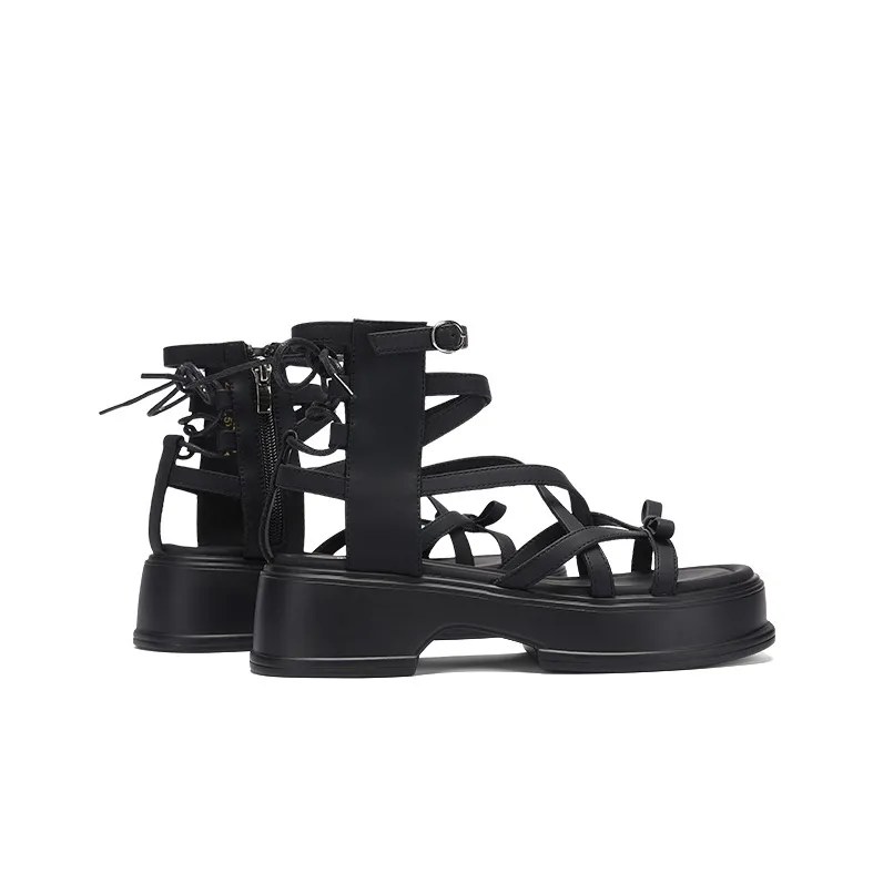 DAPHNE Roman Sandals Women's Black-7