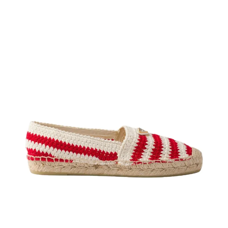 PRADA Crochet Espadrilles Women's Red-1