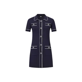 KARL LAGERFELD SS25 Short Sleeved Dress Women's Navy Blue