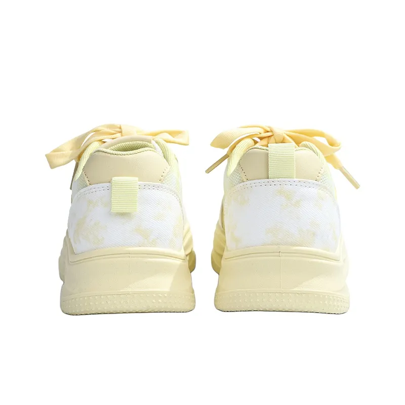 RENBEN Lightweight And Breathable Low Top Skateboard Shoes Women's Yellow-3