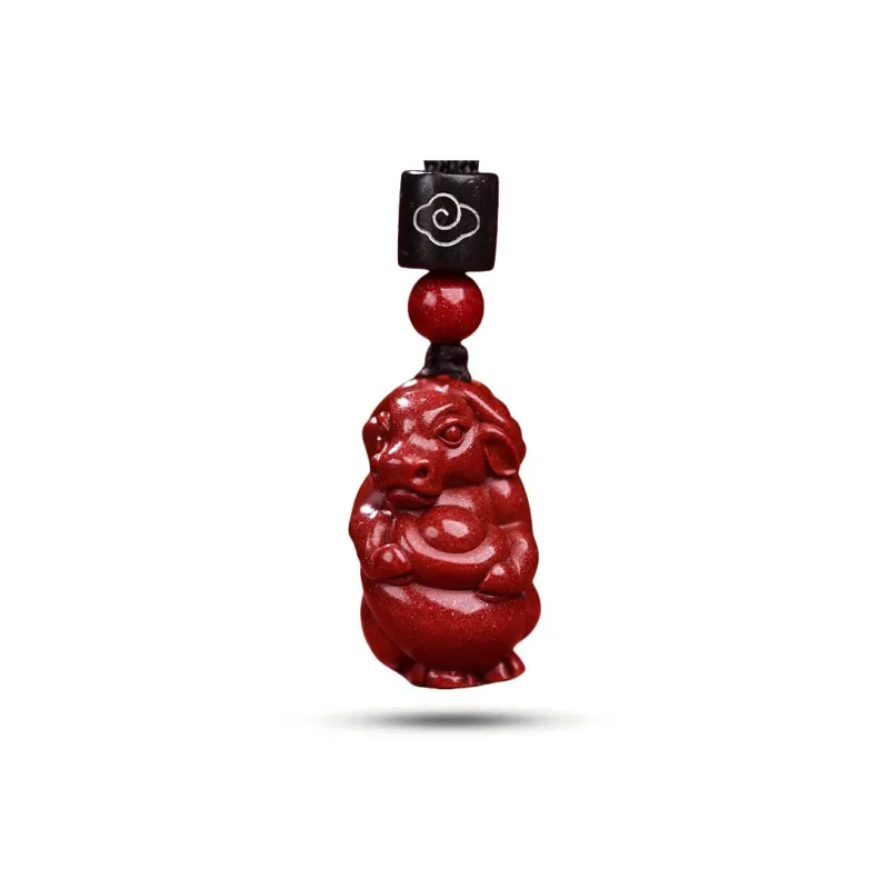 Dora Skewers Cinnabar Jade Pendants Unisex-12