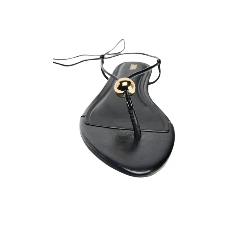 ZARA One Strap Sandals 1cm Women's Black-2