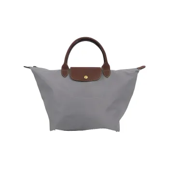 LONGCHAMP Canvas Dumpling Bag Canvas Bag Handbag Women's Dark Gray