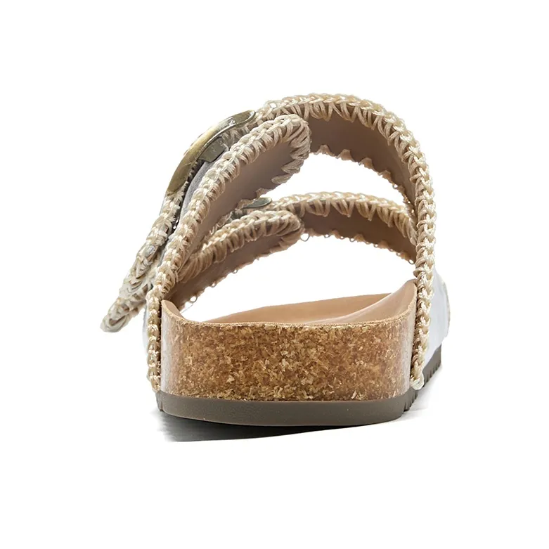 La Chapelle Slip Resistant Abrasion Resistant Slide Slippers Women's Silver-3