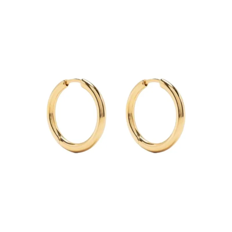 TOM WOOD Large Gold plated Hoop Earrings-1