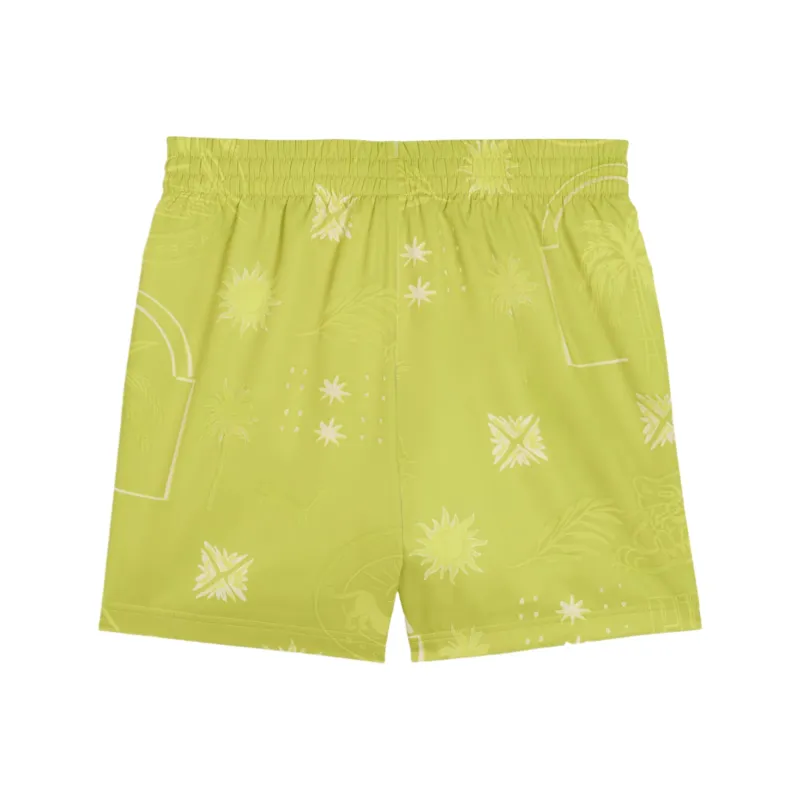 PUMA Palm Resort Casual Shorts Men's Neon Yellow Green-1