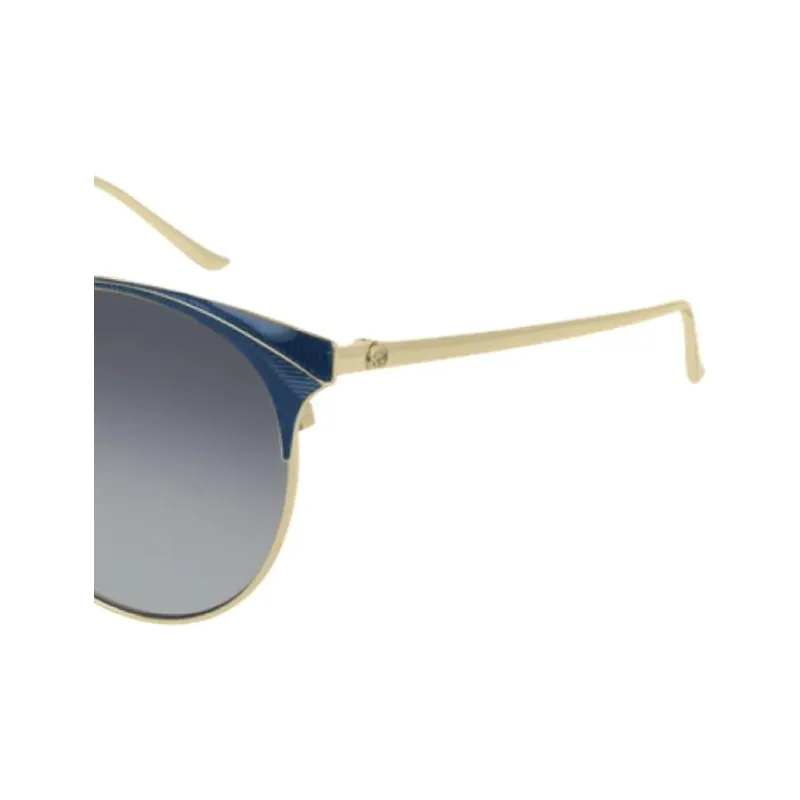 GUCCI Metal Round Sunglasses Women's Gold-2