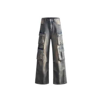 SNOW FLYING Jeans Unisex Vintage Blue