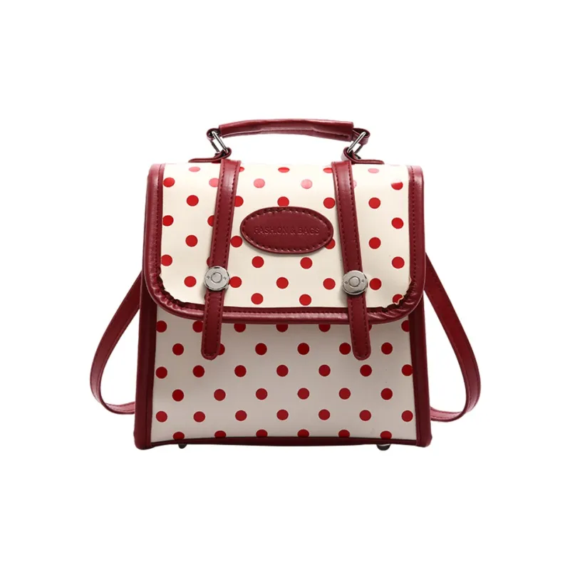 Juju Jimmy PU Backpack Regular Women's Red White-0