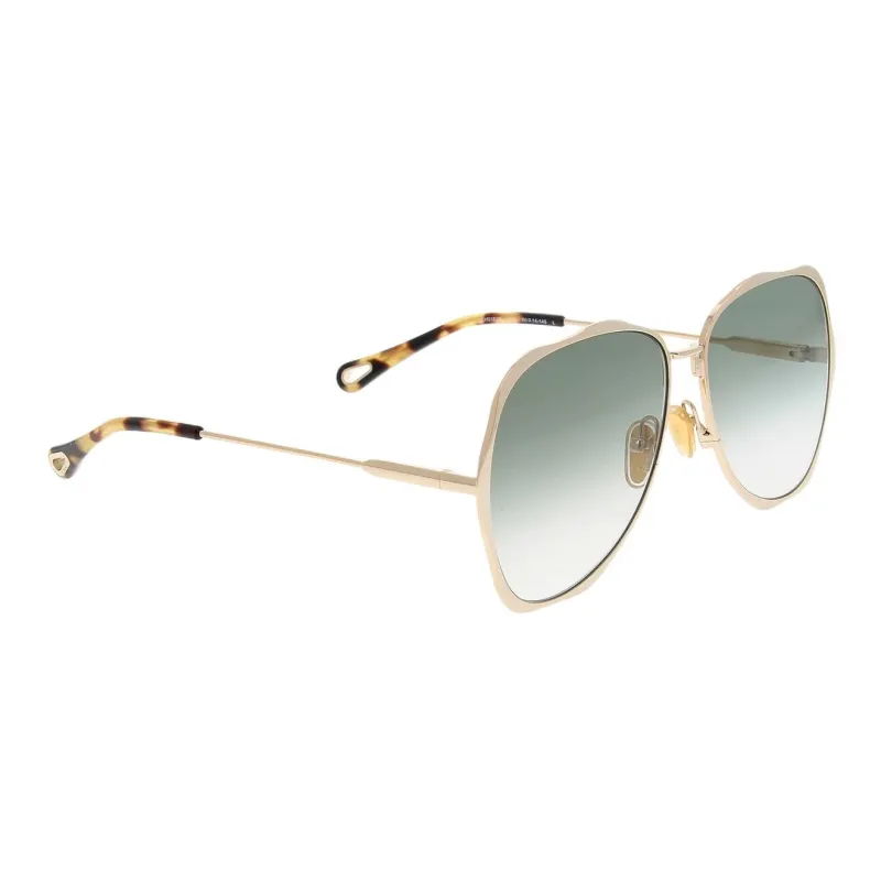 Chloe Irregular Shape Sunglasses Women's Gold-1