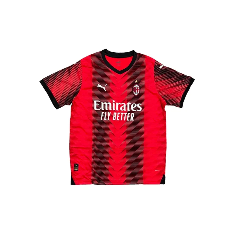 Three For AC Milan Team Jersey Deluxe Mounting, Outer Frame Approx. 65x85cm, Beckett Official Certification Unisex-2