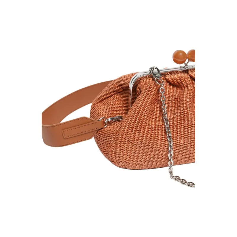 WEEKEND MaxMara Pasticcino Cotton Clutch Medium Size Women's Brown-3