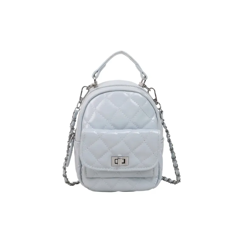 AIBAG PU Backpack Women's Pink/White/Silver/Red/Black-38