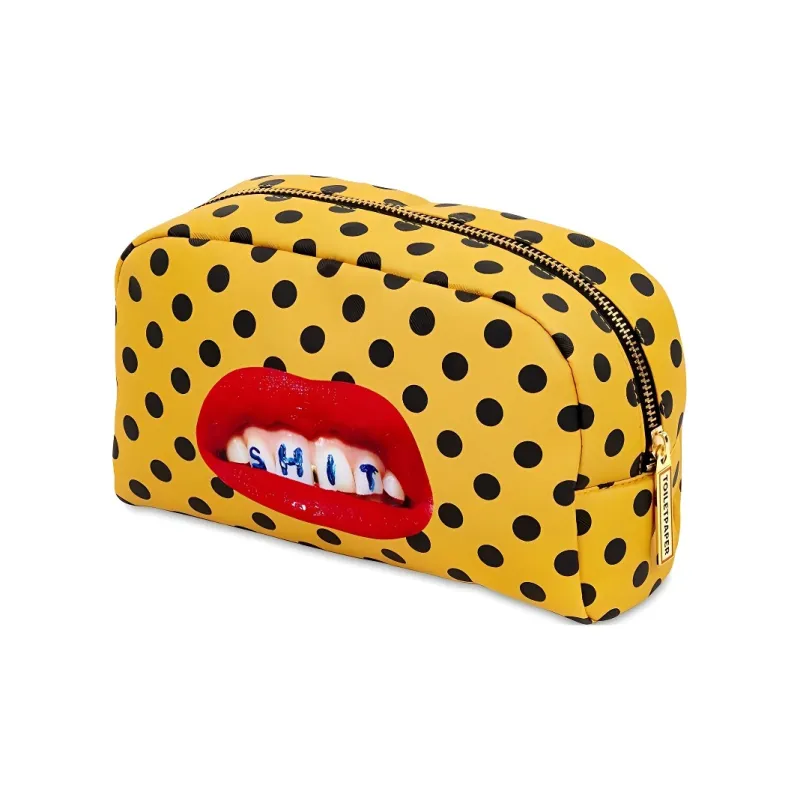 SELETTI Polyurethane Makeup Bag Unisex Yellow-1