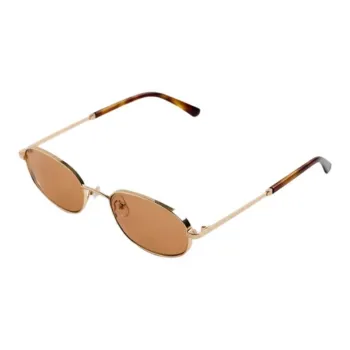 ZARA Stainless Steel Metal Acetate Polycarbonate Copper Oval Sunglasses Men's Gold