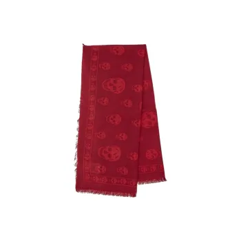 Alexander McQueen Wool Knit Scarves Women's Red