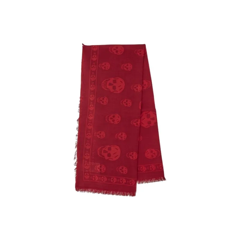 Alexander McQueen Wool Knit Scarves Women's Red-0