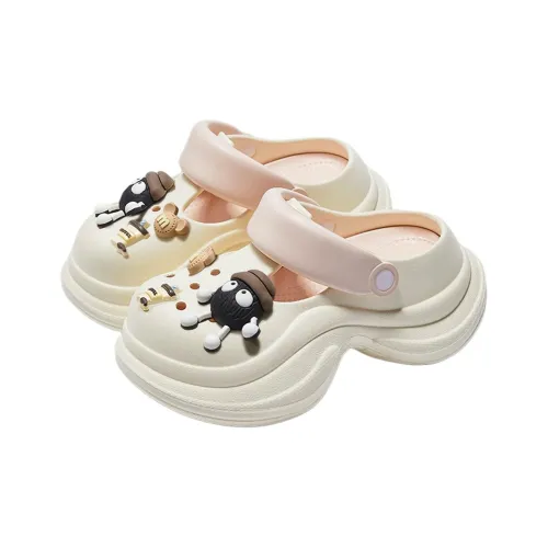 SHEGOTO Ants' Love Spring Summer Fashion Minimalist Style Small Round Pendant Two Tone Women's Outerwear Clogs