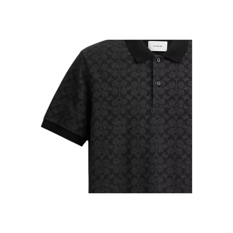 COACH Polo Shirts Men Black-4