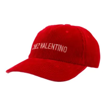 Valentino Cotton, Corduroy Baseball Caps Unisex Red