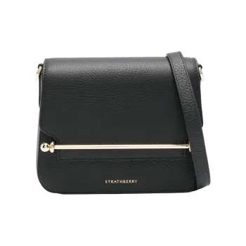 Strathberry Leather Shoulder Bag, Crossbody Bag Women's Black