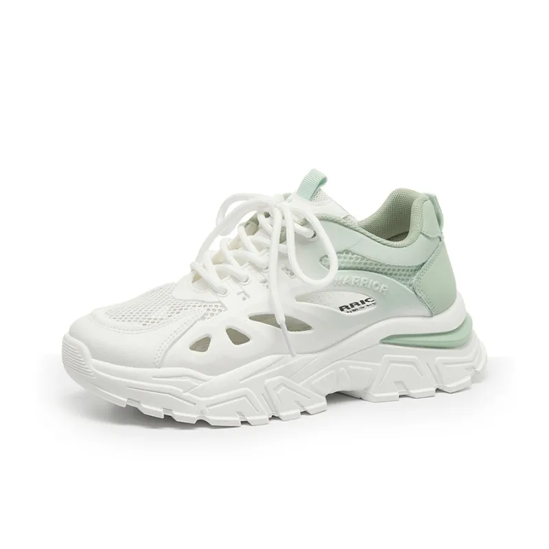 Warrior Abrasion Resistant, Breathable, Lightweight Low Top Casual Shoes Women's White Light Green-1