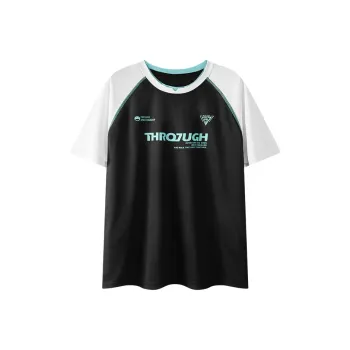 P.R IND Badminton Jersey Unisex Gradient Tee Style B Green Ink