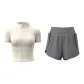 [Short-Sleeved Set]Ivory White+Gray