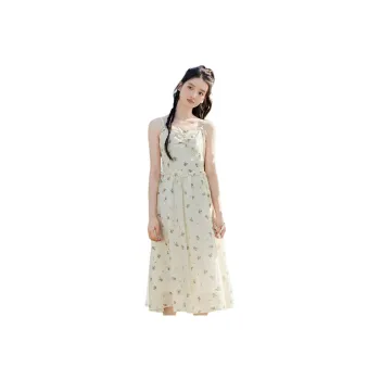 ZIHAN Slip Dresses Women's Beige Gold