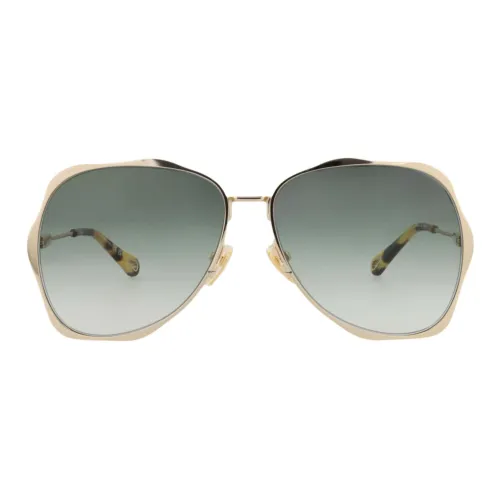 Chloe Irregular Shape Sunglasses Women's Gold