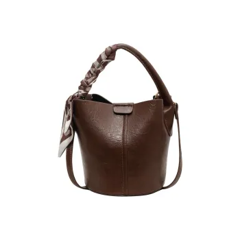 Cwatcun PU Bucket Bag, Shoulder Bag, Crossbody Bag, Handbag Regular Women's Coffee/Black