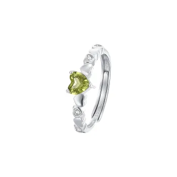 FANSHINER Natural Peridots Rings Women's