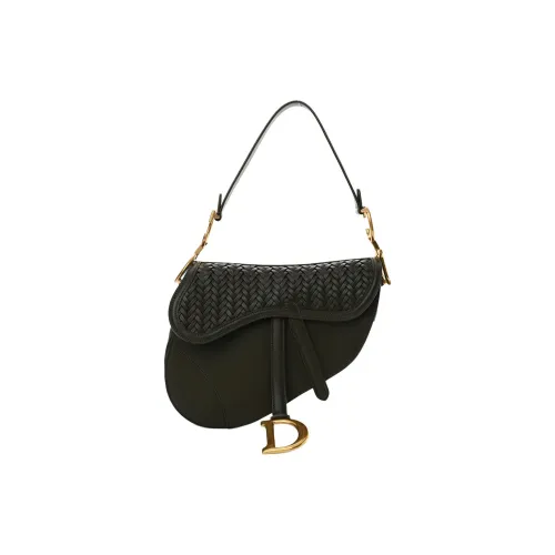 DIOR Saddle Calfskin With Goatskin Saddle Bag, Shoulder Bag, Crossbody Bag, Handbag Women's Black