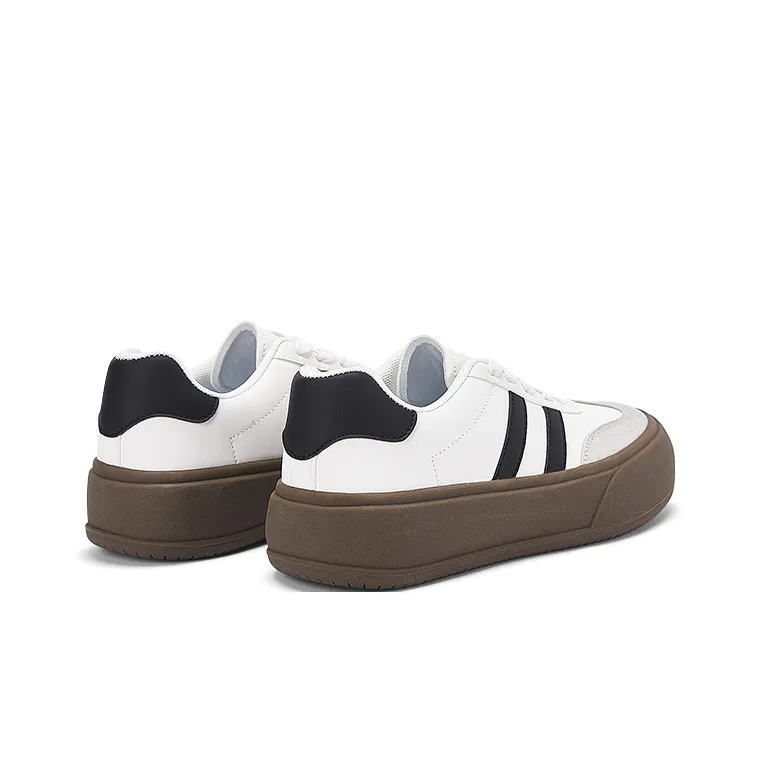 DAPHNE Low Top Skateboard Shoes Women's White Gray-7