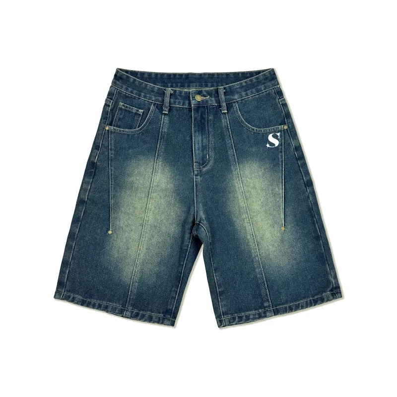 SOIE Denim Shorts Unisex Nostalgic Green-1