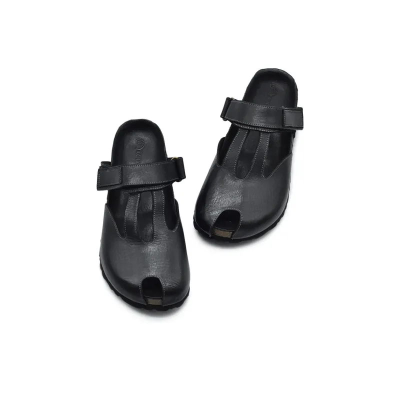 ARTMU Rubber Sole Quick Dry Closed Toe Slippers Women's Black-6
